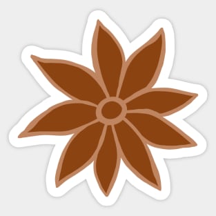 70's Inspired Brown Flower Sticker